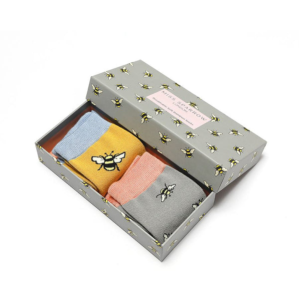 Miss Sparrow Sock Box Scattered Bumble Bee