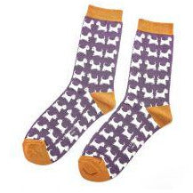 Miss Sparrow Socks Scottie Dogs Purple
