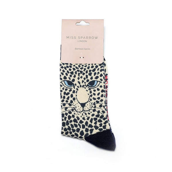 Miss Sparrow Socks Leopard Cream